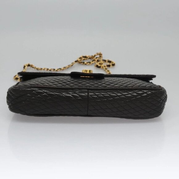 BALLY Quilted Chain Shoulder Bag Leather Black Auth 109809 - Picture 6 of 16